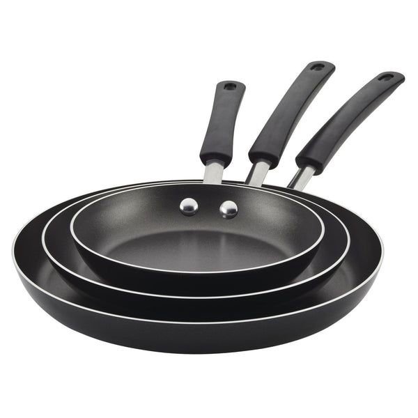 Farberware 3 Piece Easy Clean Aluminum Non-Stick Frying Pan, Fry Pan, Skillet Set, Black EasyOptionXY LLC