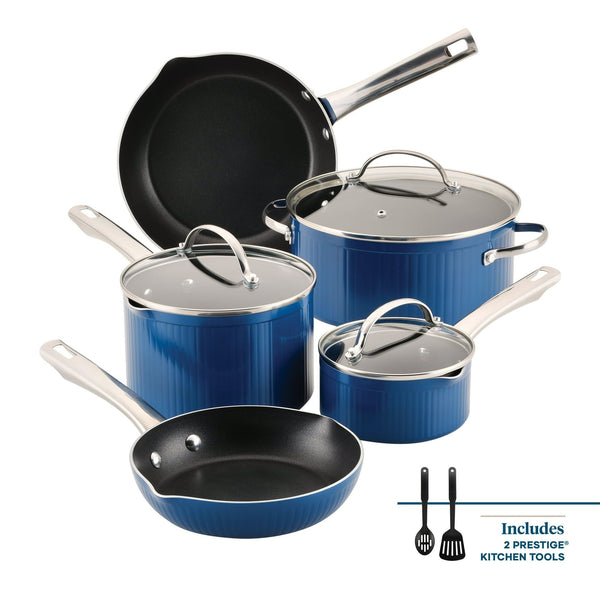 Farberware Style 10 Piece Nonstick Cookware Pots and Pans Set, Blue EasyOptionXY LLC
