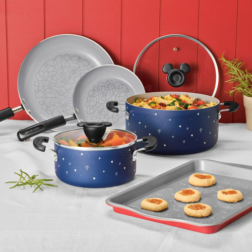 Farberware Disney 7 Piece Ceramic Nonstick Cookware Set, Blue EasyOptionXY LLC