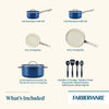 NEW Farberware Vibrance 12 Piece Ceramic Nonstick Pots and Pans Set, Blue EasyOptionXY LLC