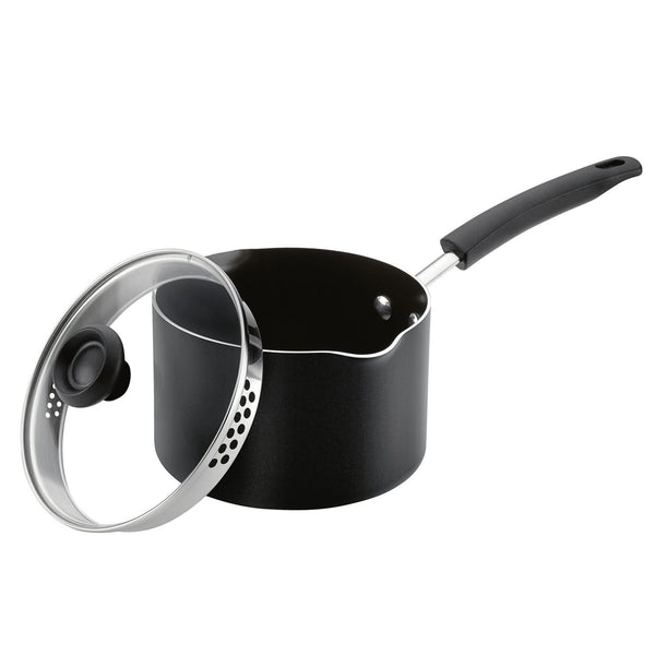Farberware 3-Quart Aluminum Non-Stick Straining Saucepan With Lid, Black EasyOptionXY LLC