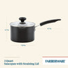 Farberware 3-Quart Aluminum Non-Stick Straining Saucepan With Lid, Black EasyOptionXY LLC
