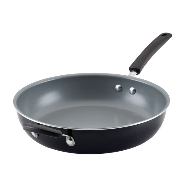 Farberware Easy Clean Pro 12.5 inch Ceramic Nonstick Frying Pan with Helper Handle, Black EasyOptionXY LLC