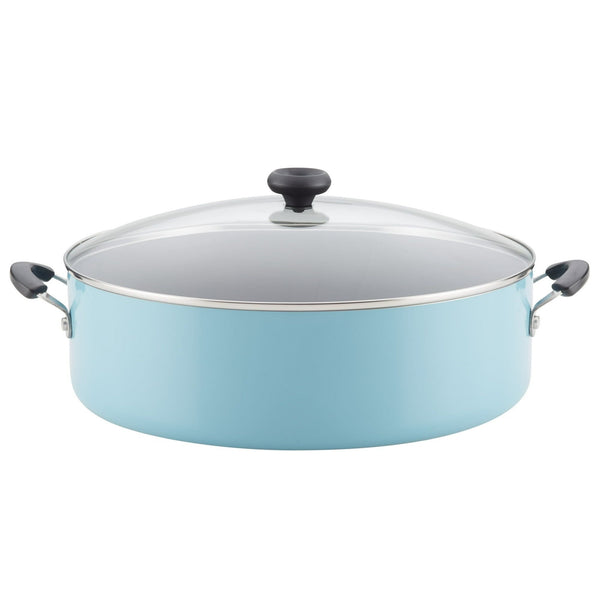 Farberware 14" Easy Clean Nonstick Family Pan, Jumbo Cooker with Lid, Aqua EasyOptionXY LLC
