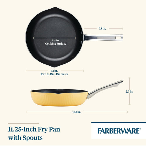 Farberware Style Nonstick 11.25" Cookware Frying Pan, Yellow EasyOptionXY LLC