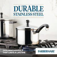 Farberware 3-Quart Classic Series Stainless Steel Saucepan with lid, Silver EasyOptionXY LLC
