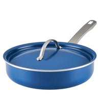 NEW Farberware Vibrance 2.75 Quart Ceramic Nonstick Saute Pan with Lid, Blue EasyOptionXY LLC