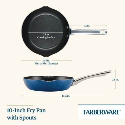 Farberware Style 10" Nonstick Cookware Frying Pan, Blue EasyOptionXY LLC