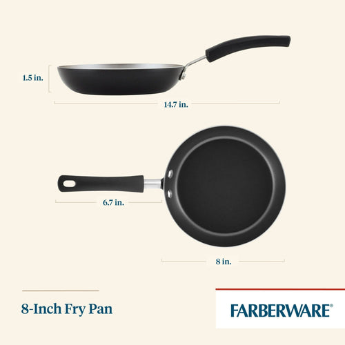 Farberware 8 inch Easy Clean Aluminum Non-Stick Frying Pan/Fry Pan/Skillet, Black EasyOptionXY LLC