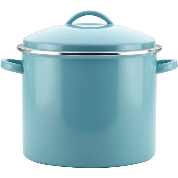 Farberware Enamel-on-Steel Induction Stockpot with Lid, 16 Quart, Aqua EasyOptionXY LLC