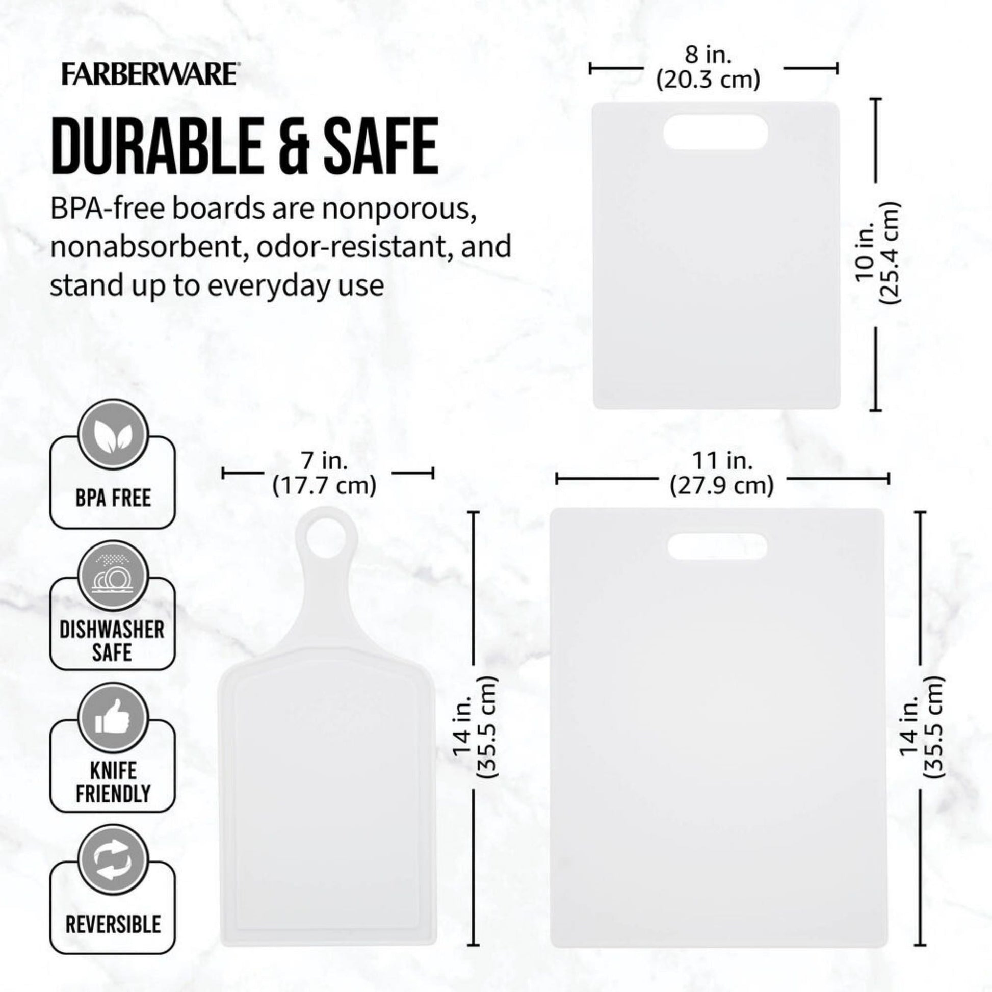 Farberware 3-Piece Essential Poly Kitchen Cutting Board Set EasyOptionXY LLC