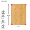 Farberware 15-inch by 21-inch Bamboo Wood Cutting Board with Red Non-slip Corners EasyOptionXY LLC