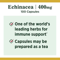 Nature's Bounty Echinacea Whole Herb Capsules; 400 mg; 100 Count EasyOptionXY LLC