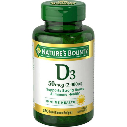 Nature's Bounty Vitamin D Softgels; 2000 IU; 350 Count EasyOptionXY LLC