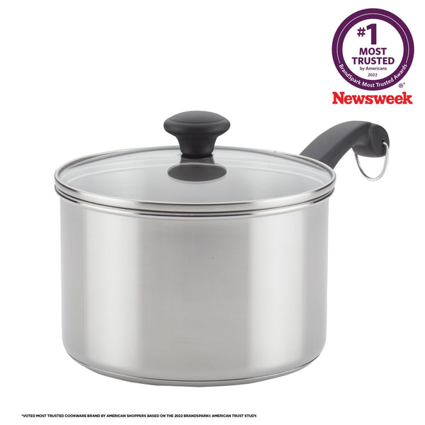 Farberware 3-Quart Classic Traditions Stainless Steel Saucepan with Lid, Silver EasyOptionXY LLC