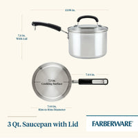 Farberware Brilliance 3-Quart Saucepan with Lid EasyOptionXY LLC