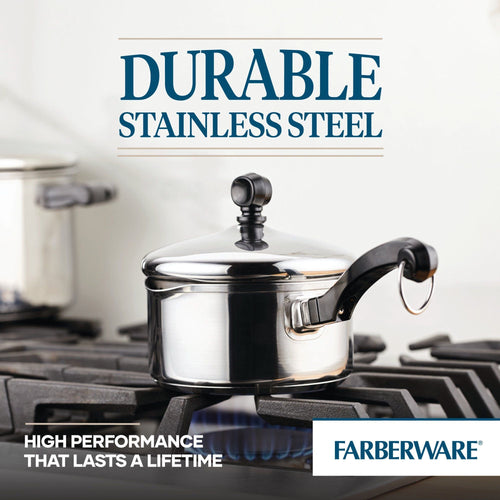 Farberware Classic Stainless Steel Straining Saucepan with Lid, 1-Quart, Silver EasyOptionXY LLC