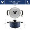 Farberware Disney 3 Quart Ceramic Nonstick Saucepot with Lid, Blue EasyOptionXY LLC