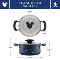 Farberware Disney 3 Quart Ceramic Nonstick Saucepot with Lid, Blue EasyOptionXY LLC