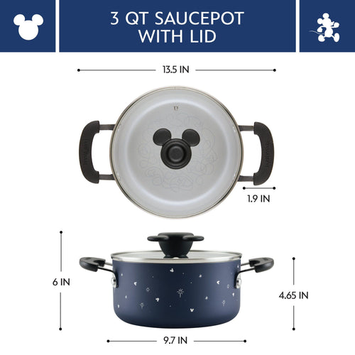Farberware Disney 3 Quart Ceramic Nonstick Saucepot with Lid, Blue EasyOptionXY LLC