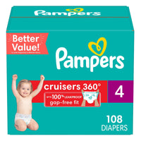Pampers Cruisers 360 Fit Diapers, Active Comfort, Size 4, 108 Count EasyOptionXY LLC