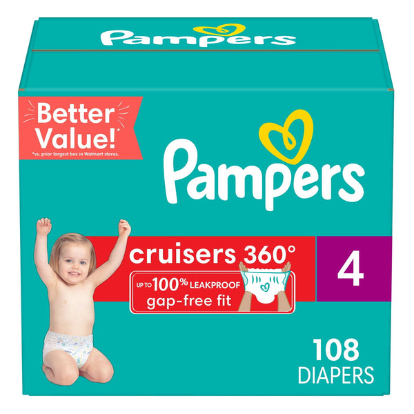 Pampers Cruisers 360 Fit Diapers, Active Comfort, Size 4, 108 Count EasyOptionXY LLC