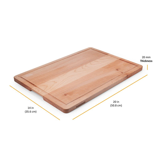 Farberware Maple Wood Cutting Board with Juice Groove and Handles 14X20X0.75-inch EasyOptionXY LLC