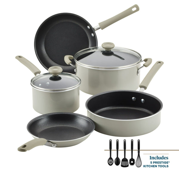 Farberware DuraStrong 12 Piece Nonstick Pots and Pans Set, Gray EasyOptionXY LLC