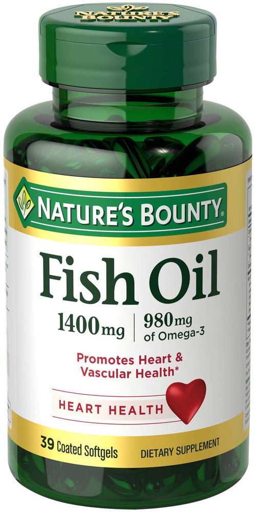 Nature's Bounty Fish Oil with Omega-3 Coated Softgels; 1400 mg; 39 Count EasyOptionXY LLC
