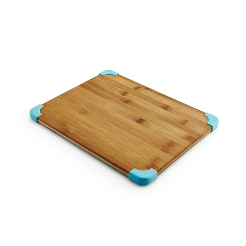 Farberware 11x14-inch Nonslip Bamboo Cutting Board, Aqua Corners EasyOptionXY LLC