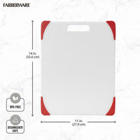 Farberware 11-inch X14-inch Nonslip Poly Cutting Board with Red Corners EasyOptionXY LLC