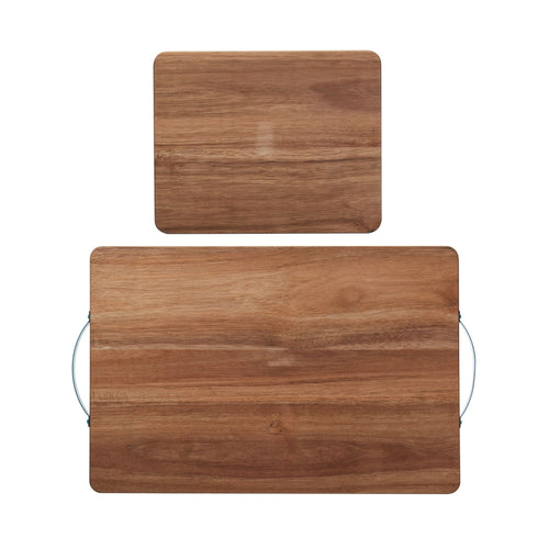 Farberware 2-piece Acacia Cutting and Serving Board Set with Teal Handles EasyOptionXY LLC