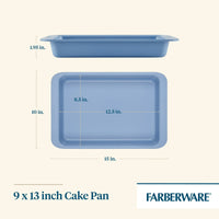 Farberware Easy Solutions 9" x 13" Nonstick Bakeware Rectangular Cake Pan, Blue EasyOptionXY LLC