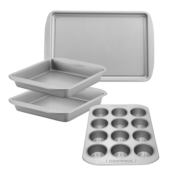 Farberware Nonstick Bakeware Cake Cookie and Muffin Pan Set, 4-Piece, Gray EasyOptionXY LLC