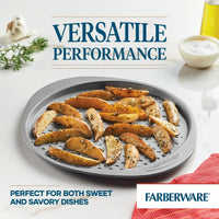Farberware 13" Round Non-Stick Gray Pizza Crisper Bakeware EasyOptionXY LLC