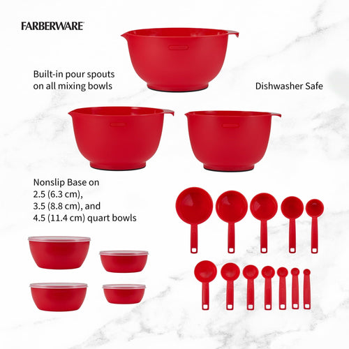 Farberware Pro 23 Piece Plastic Baking Set Red EasyOptionXY LLC