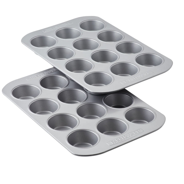 Farberware Bakeware Nonstick 12-Cup Muffin Pans, Set of 2, Gray EasyOptionXY LLC