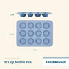 Farberware Easy Solutions 12 Cup Nonstick Bakeware Muffin Pan, Blue EasyOptionXY LLC