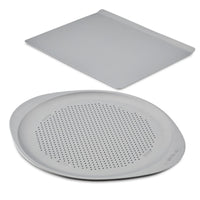 Farberware GoldenBake Nonstick Baking Sheet and Pizza Crisper Pan Set, 2-Piece, Gray EasyOptionXY LLC