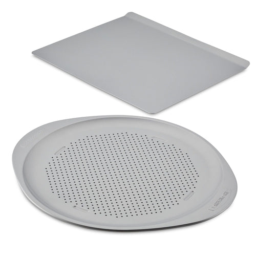Farberware GoldenBake Nonstick Baking Sheet and Pizza Crisper Pan Set, 2-Piece, Gray EasyOptionXY LLC