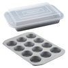 Farberware Nonstick Bakeware 3 Piece Muffin Cake and Lasagna Pan Set, Gray EasyOptionXY LLC