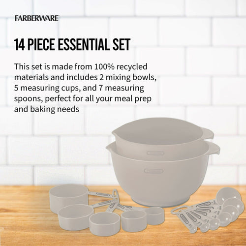 Farberware Pro 14 Piece Recycled Plastic Baking Set Beige EasyOptionXY LLC