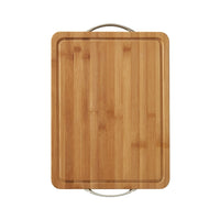 Farberware 12-inch x 16-inch Bamboo Wood Cutting Board with Trench and Metal Handles EasyOptionXY LLC