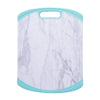 Farberware 11-inch x 14-inch Non Slip Plastic/Poly Cutting Board in Marble Pattern and Aqua Sky Trim EasyOptionXY LLC