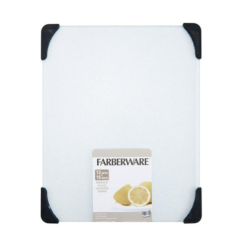 Farberware 12-inch x 15-inch Glass Cutting Board with Black Non-Slip Corners EasyOptionXY LLC