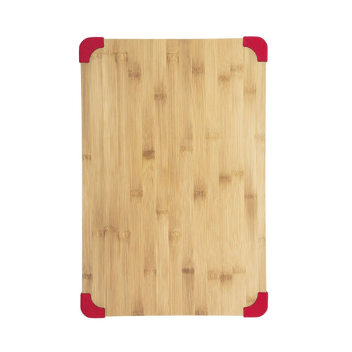 Farberware 12X18 inch Thick Bamboo Wood Cutting Board with Non-Slip Red Corners EasyOptionXY LLC