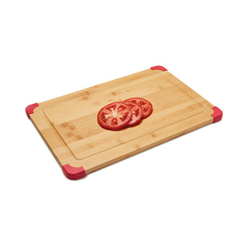 Farberware 12X18 inch Thick Bamboo Wood Cutting Board with Non-Slip Red Corners EasyOptionXY LLC