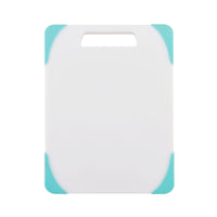 Farberware 7.75-inch x 11.25-inch Nonslip Poly/Plastic Cutting Board, Aqua Sky Corners EasyOptionXY LLC