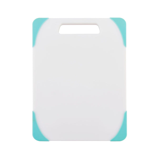 Farberware 7.75-inch x 11.25-inch Nonslip Poly/Plastic Cutting Board, Aqua Sky Corners EasyOptionXY LLC