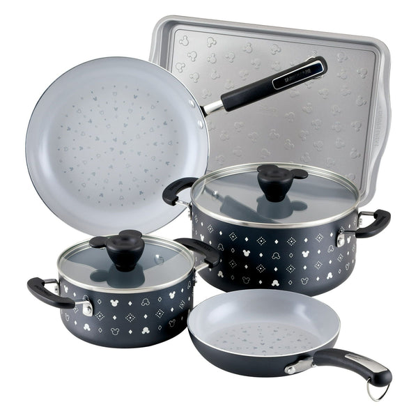 Farberware Disney 7 Piece Ceramic Nonstick Pots and Pans Set, Black EasyOptionXY LLC